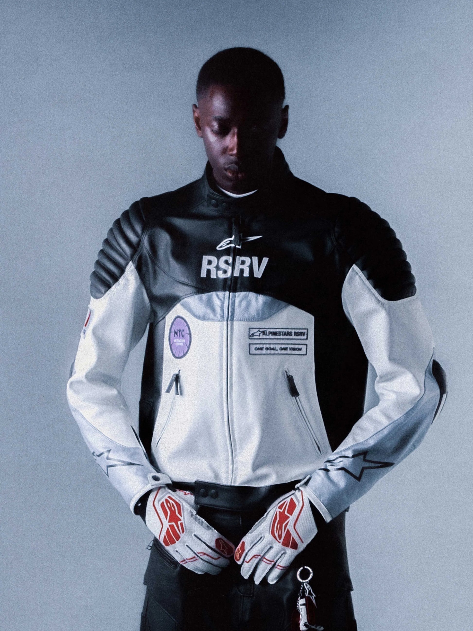 RSRV Threadline Leather Jacket Unisex-Motorcycle Race Suit