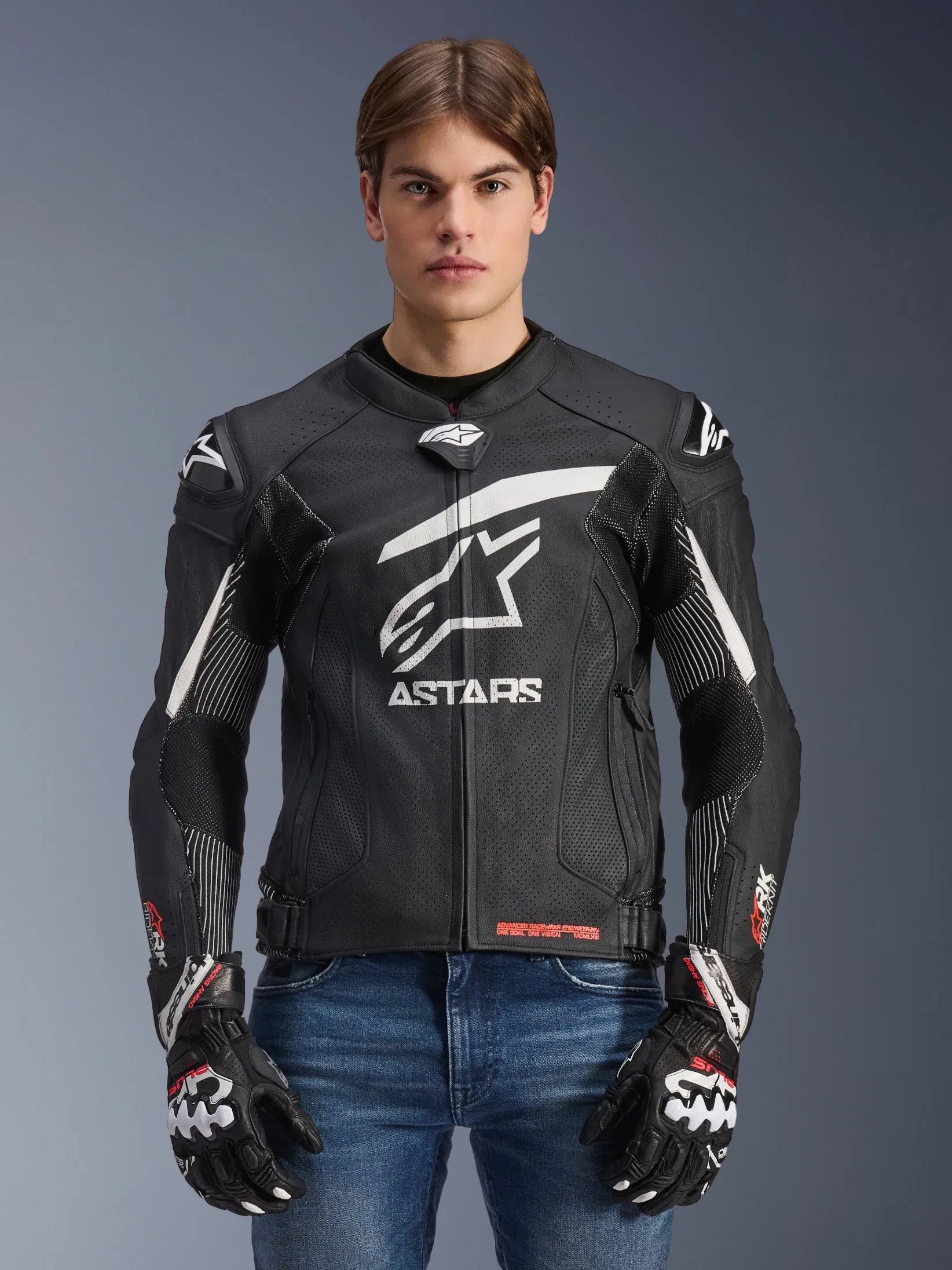 GP Plus R V4 Rideknit Leather Jacket-Motorcycle Race Suit