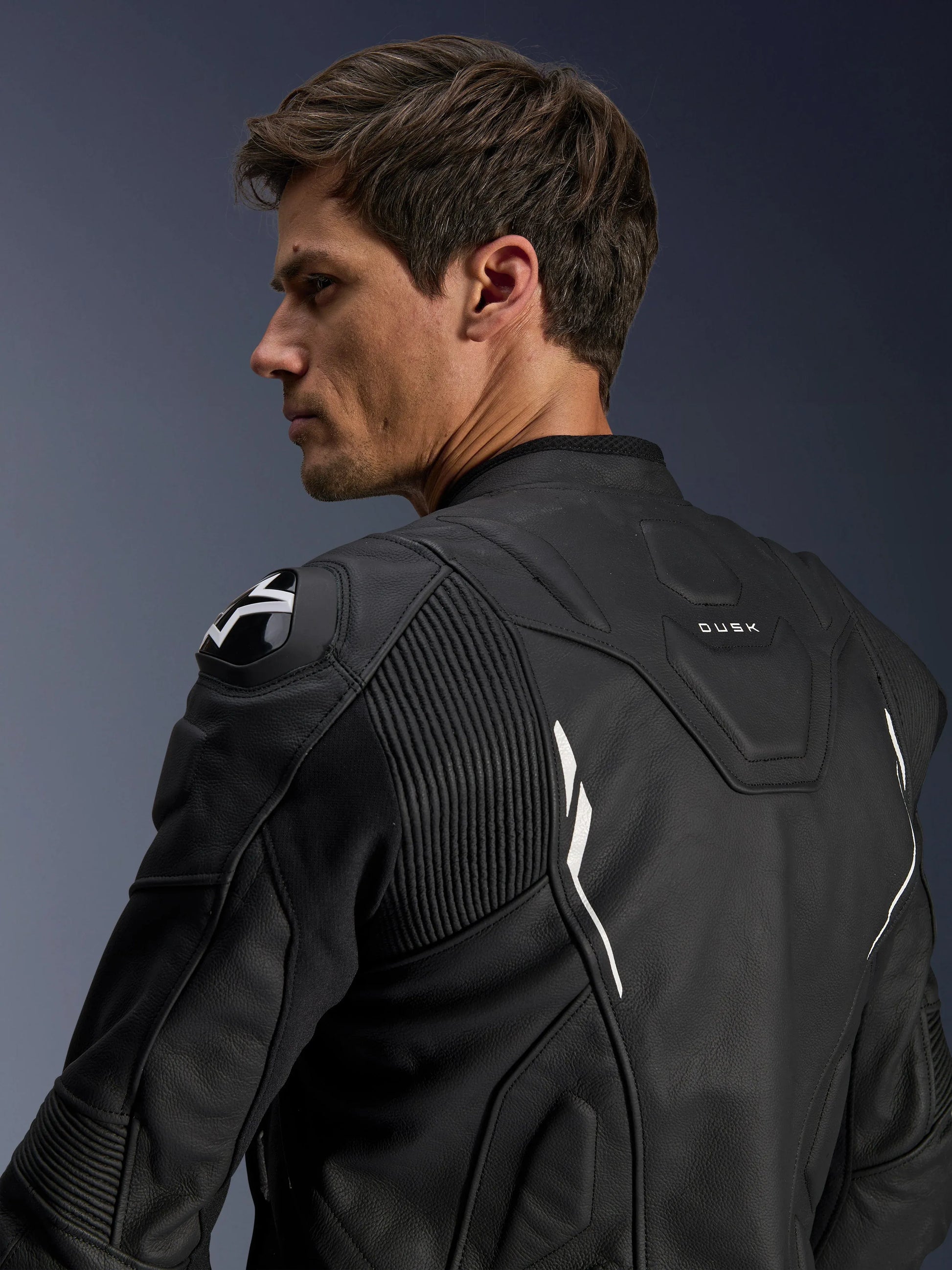 Dusk Leather Jacket-Motorcycle Race Suit