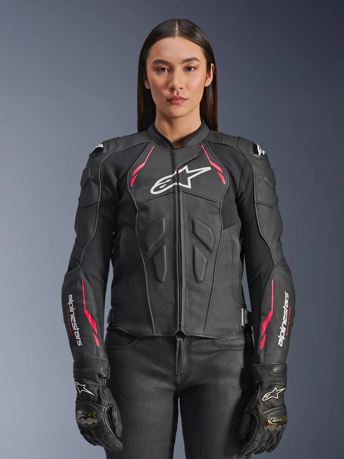 Woman Stella Dusk Leather Jacket-Motorcycle Race Suit