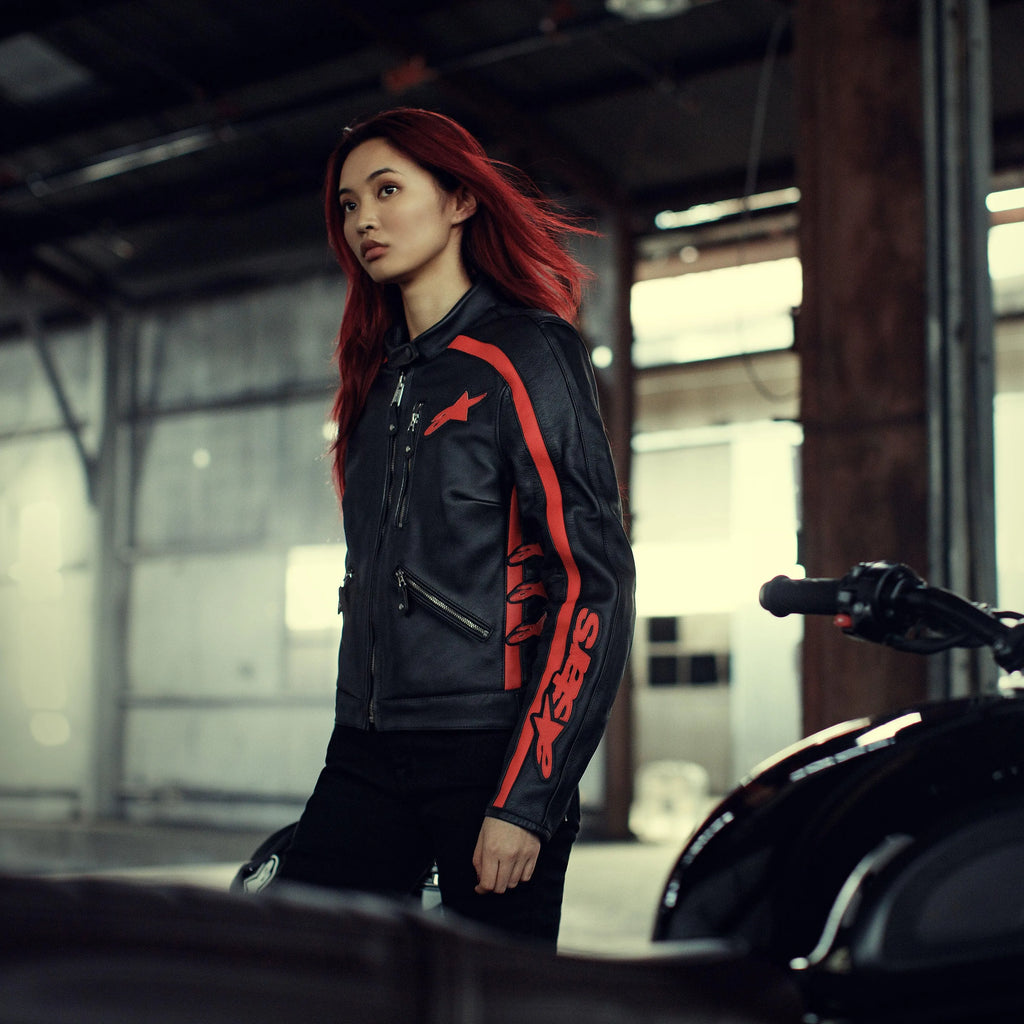 Women Stella Dyno Leather Jacket-Motorcycle Race Suit