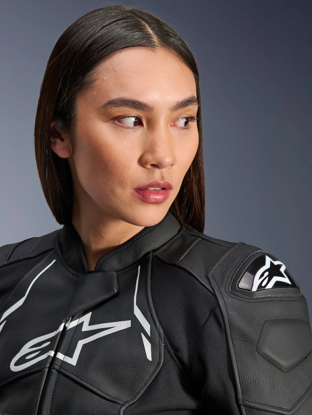 Woman Stella Dusk Leather Jacket-Motorcycle Race Suit