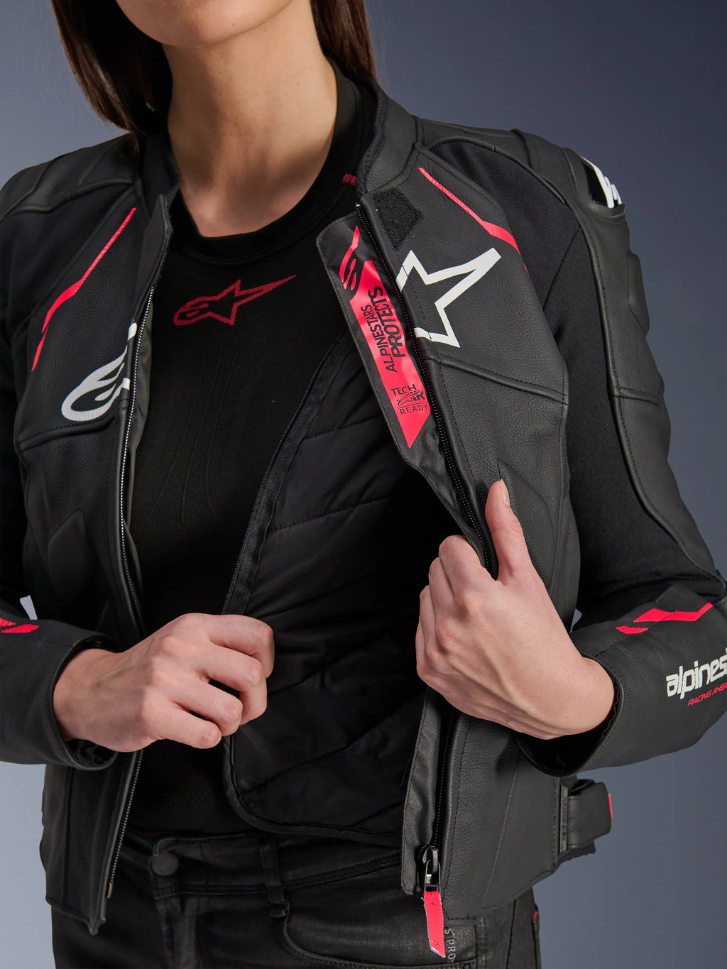 Woman Stella Dusk Leather Jacket-Motorcycle Race Suit
