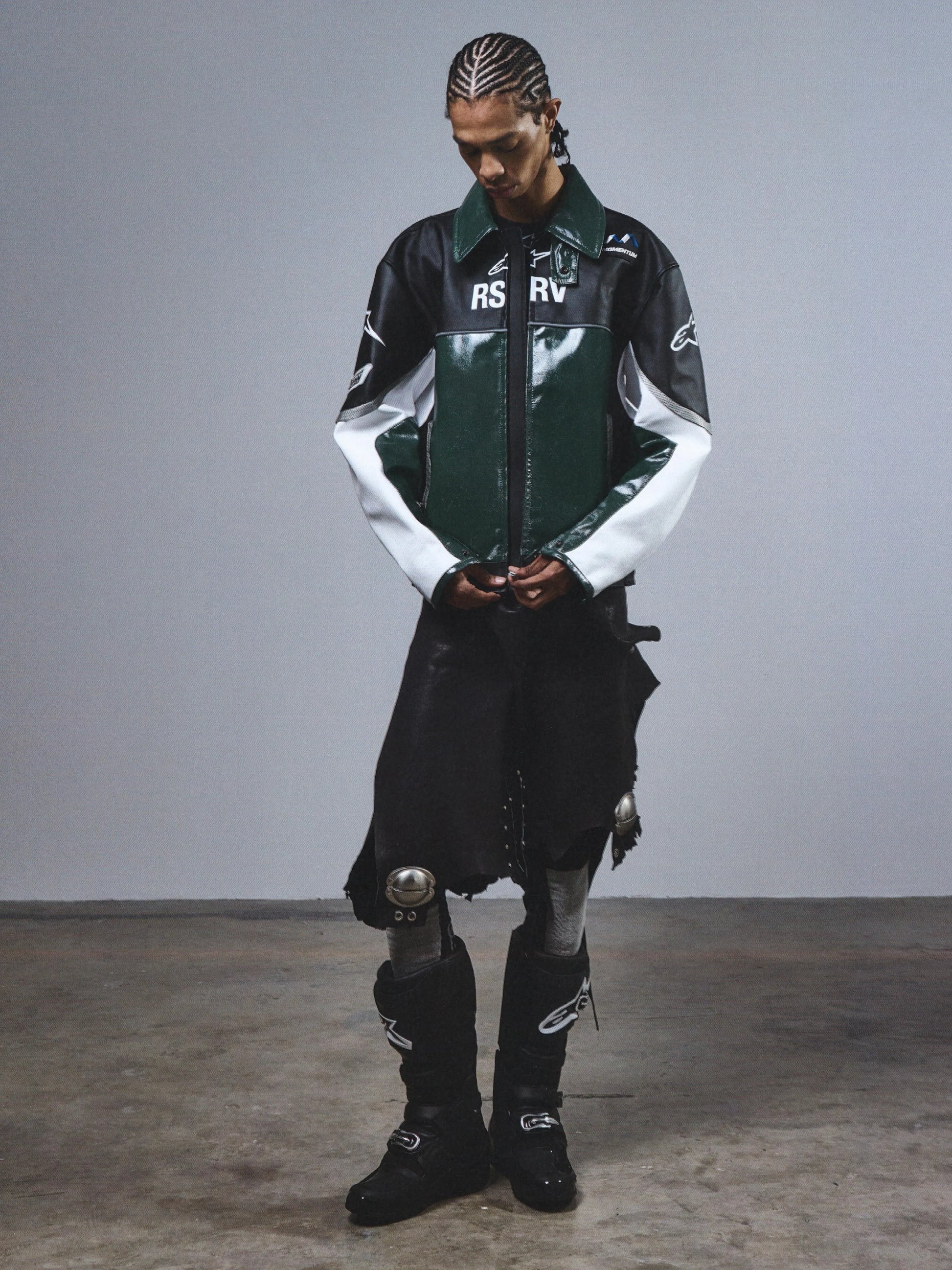 RSRV ALLOY LEATHER JACKET-Motorcycle Race Suit