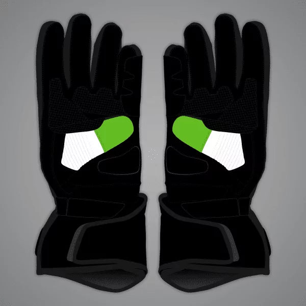 Alex Lowes Black and Green Motorcycle Gloves 2024-Motorcycle Race Suit