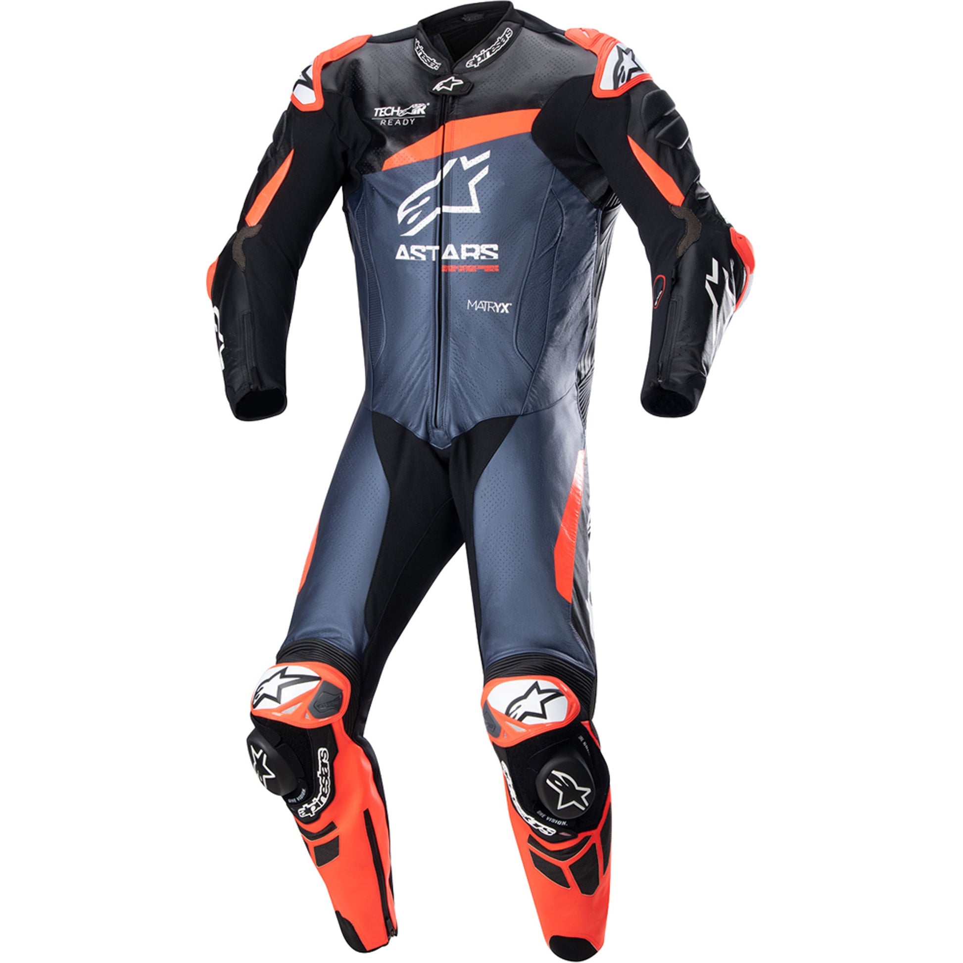 MRS alpinestar racing suit motorcycle racing suit in black gray and orange with protective padding