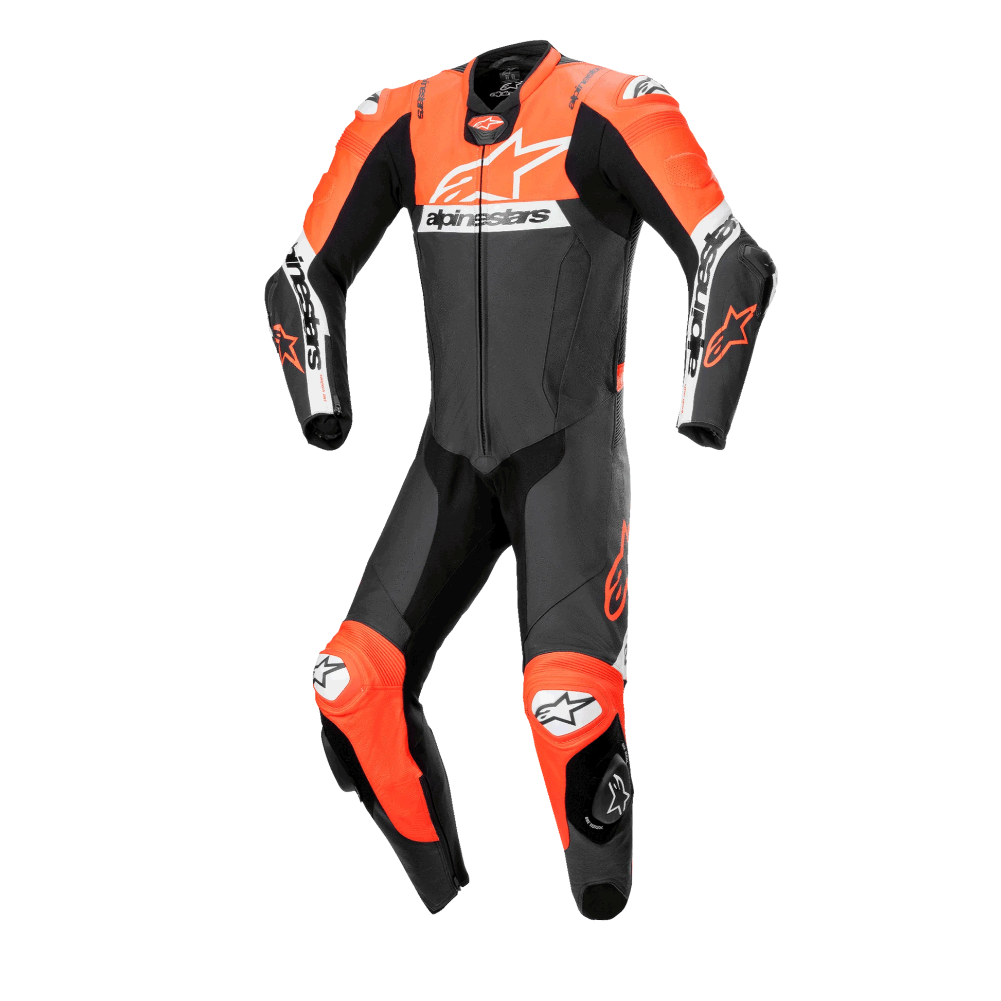 Alpinestars Missile V2 Race Suit by MRS in black and orange for motorcycle racing protection