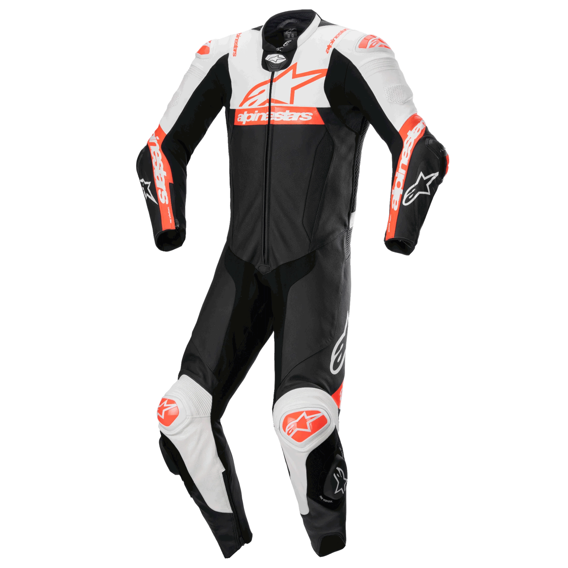 MRS alpinestars missile v2 race suit black white and red motorcycle racing suit