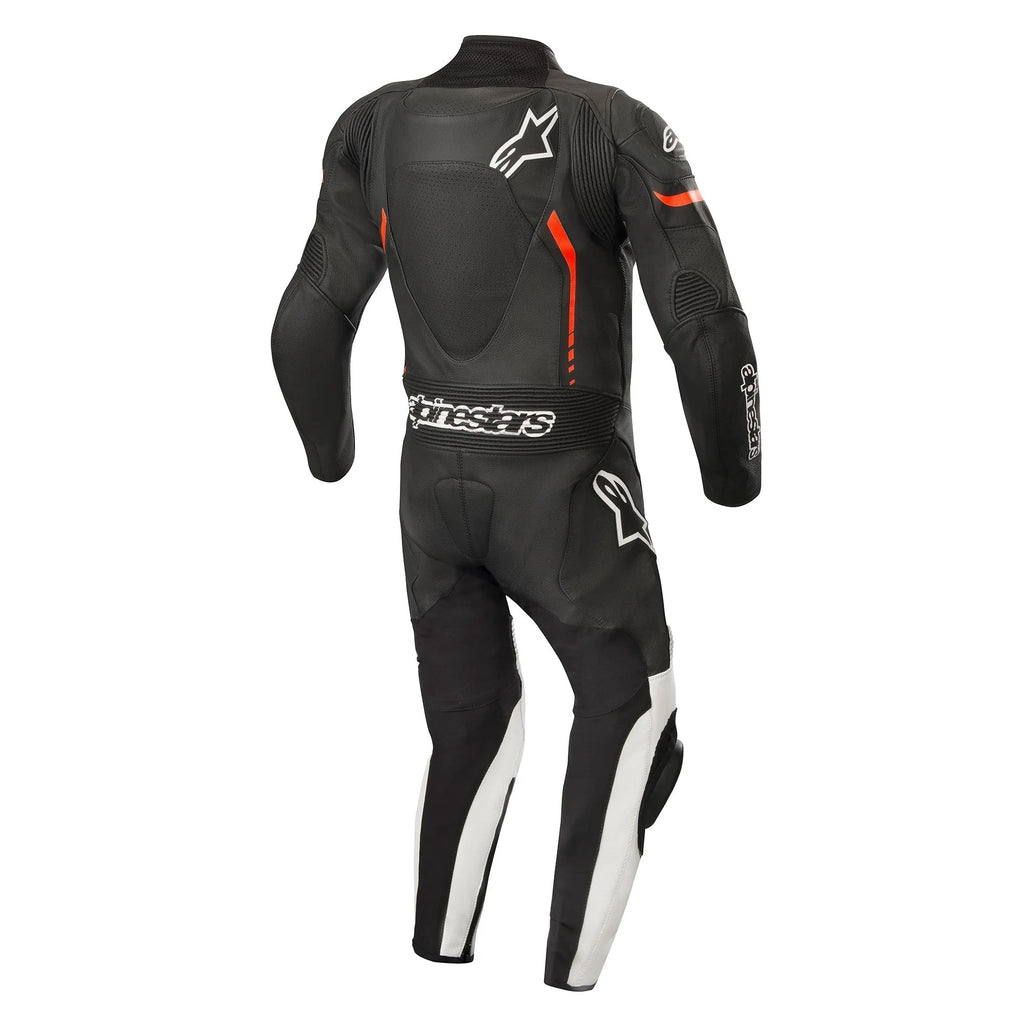 Black and white alpinestars racing suit motorcycle race suit