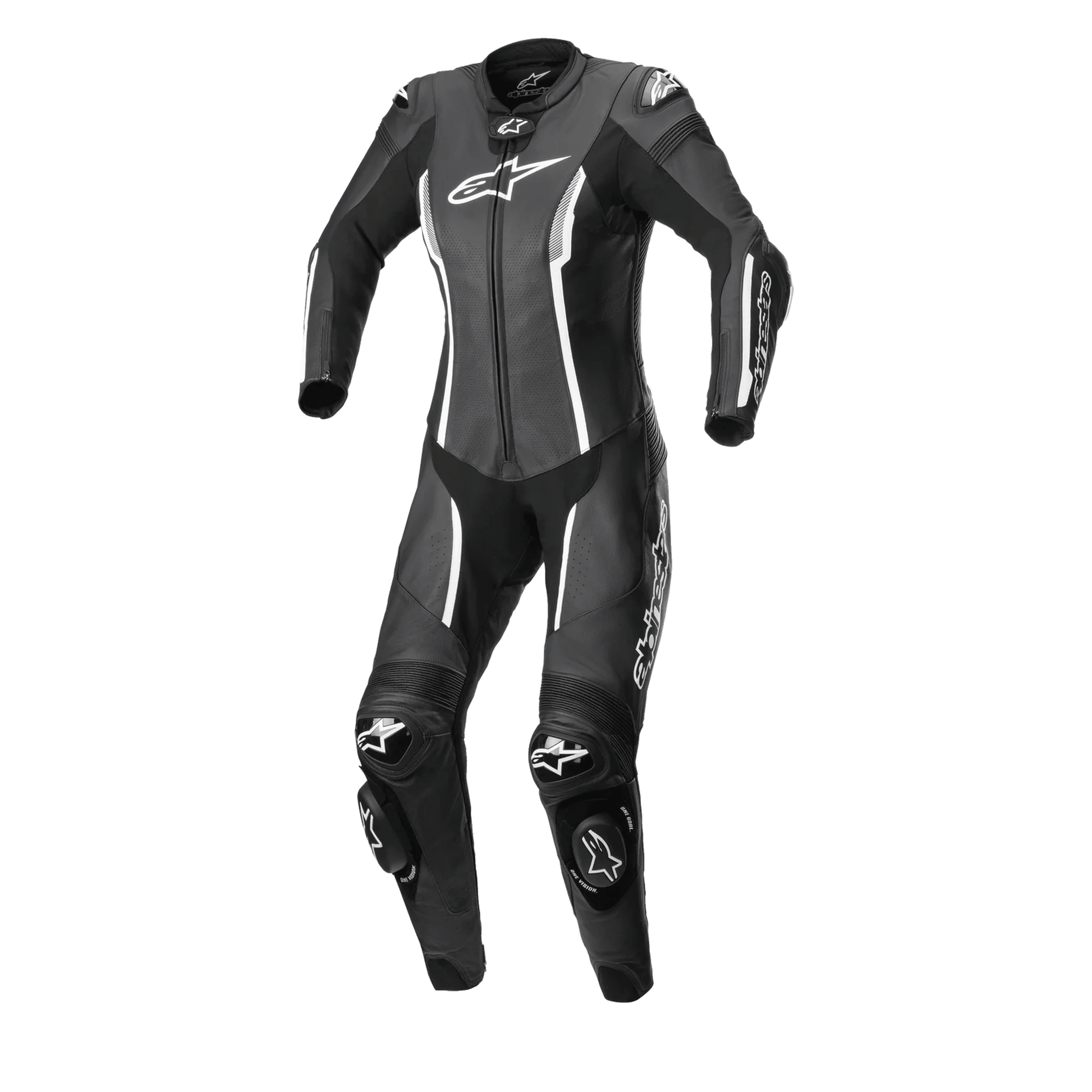 MRS motorcycle racing suit featuring alpinestars stella missile v2 in black and gray with protective armor