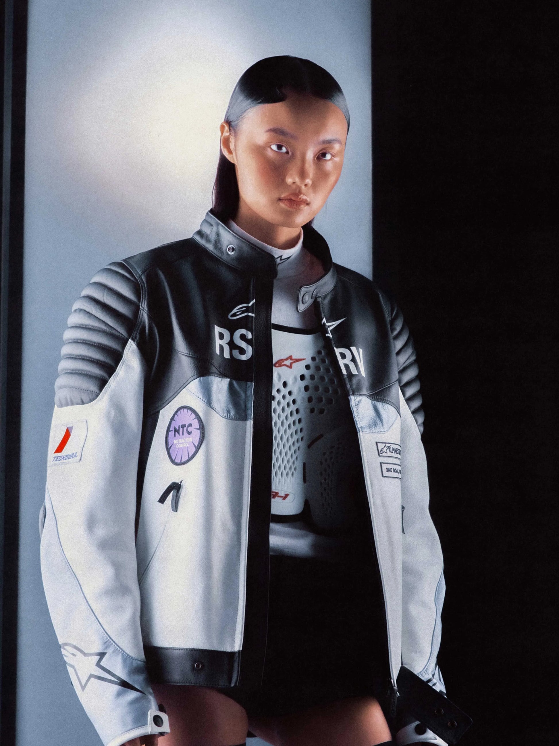 RSRV Threadline Leather Jacket Unisex-Motorcycle Race Suit