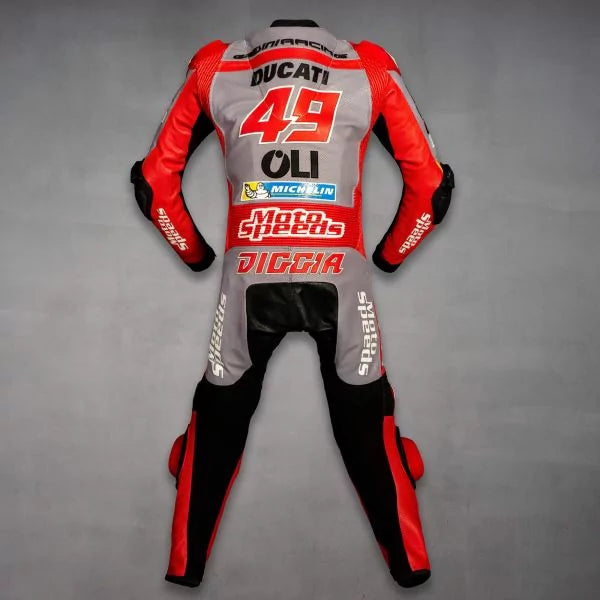 Leather Track Suit Fabio Di Giannantonio 2022-Motorcycle Race Suit