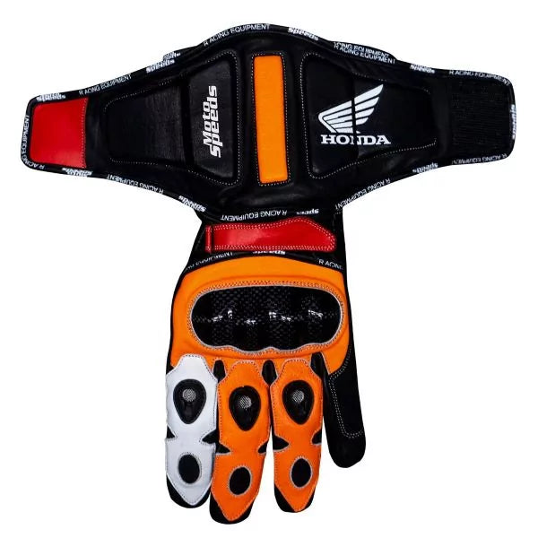 Black Leather Gloves Motorcycle Honda-Motorcycle Race Suit