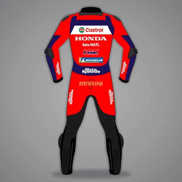 Honda Riding Suit Luca Marini MotoGP 2025-Motorcycle Race Suit