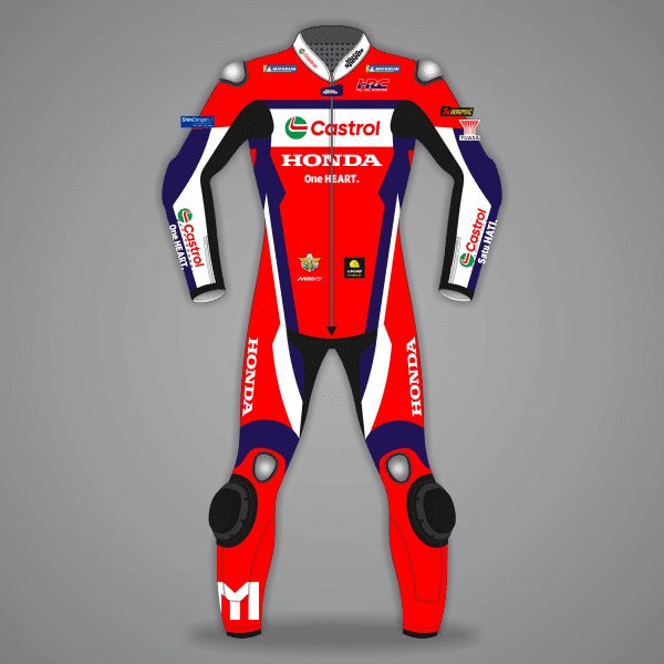 Honda Riding Suit Luca Marini MotoGP 2025-Motorcycle Race Suit