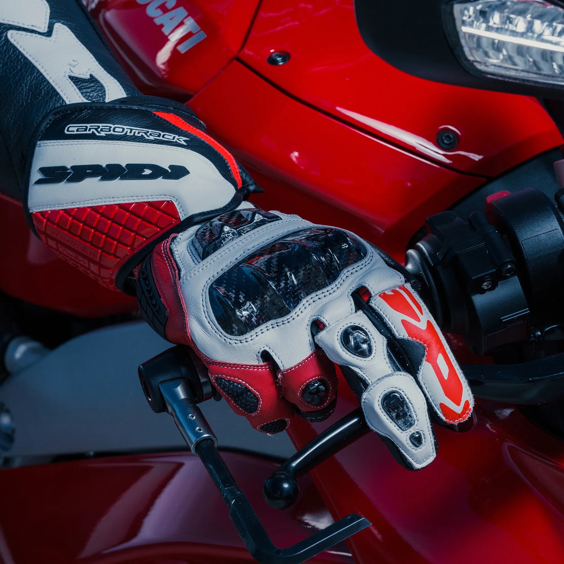 Carbo Track Evo Leather Gloves-Motorcycle Race Suit