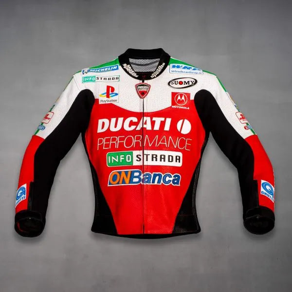 Vintage Ducati Leather Jacket WSBK 2001-Motorcycle Race Suit