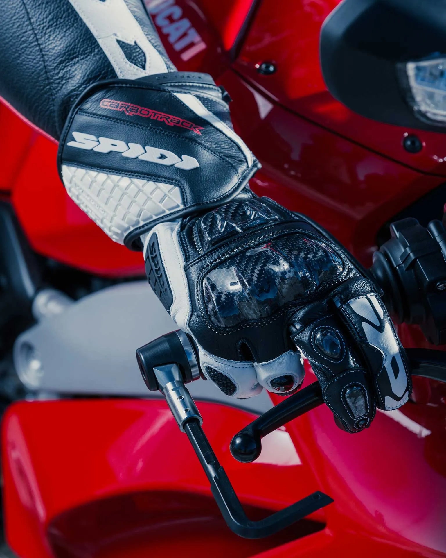 Carbo Track Evo Leather Gloves-Motorcycle Race Suit