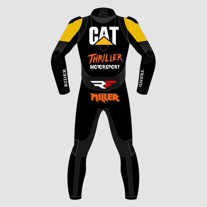 Jack Miller Caterpillar Thriller Leather Race Suit 2023-Motorcycle Race Suit