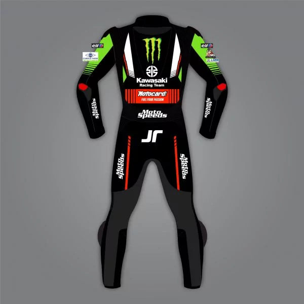 Black Riding Suit Kawasaki Alex Lowes 22-Motorcycle Race Suit