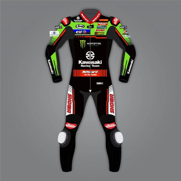 Black Riding Suit Kawasaki Alex Lowes 22-Motorcycle Race Suit