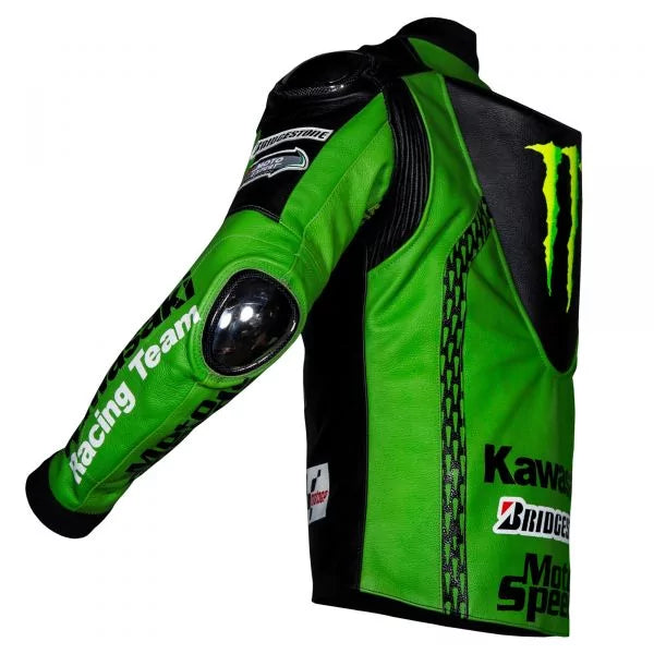 Kawasaki Racing Jacket Leather-Motorcycle Race Suit