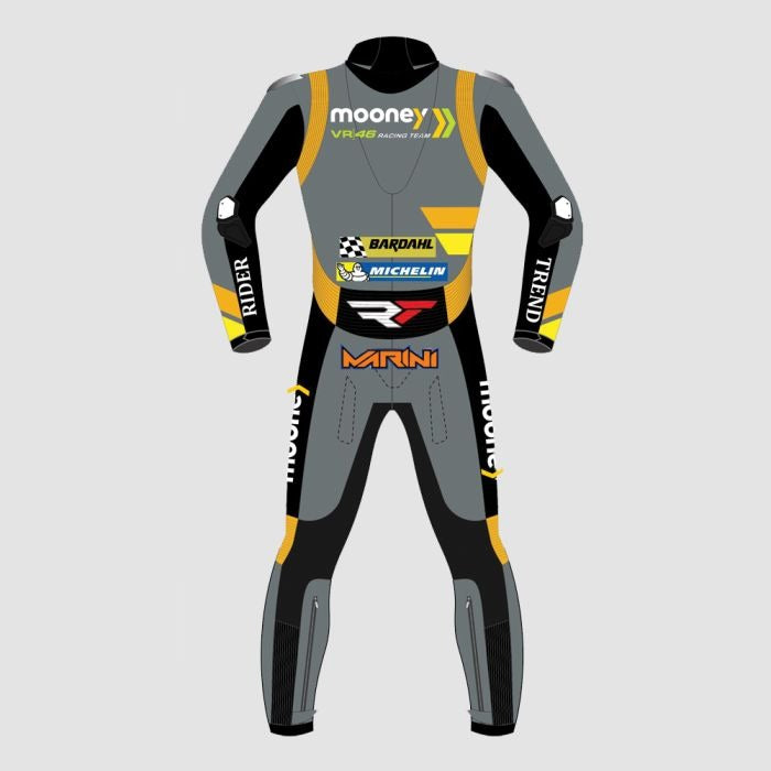 Luca Marini MotoGP 2022 Mooney VR46 Racing Leather Suit-Motorcycle Race Suit