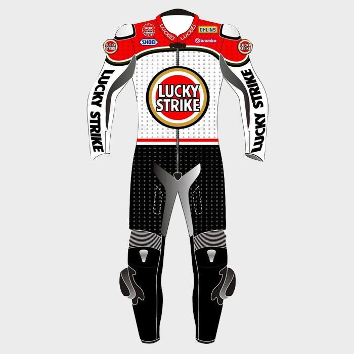 Lucky Strike Motorcycle Leather Suit-Motorcycle Race Suit