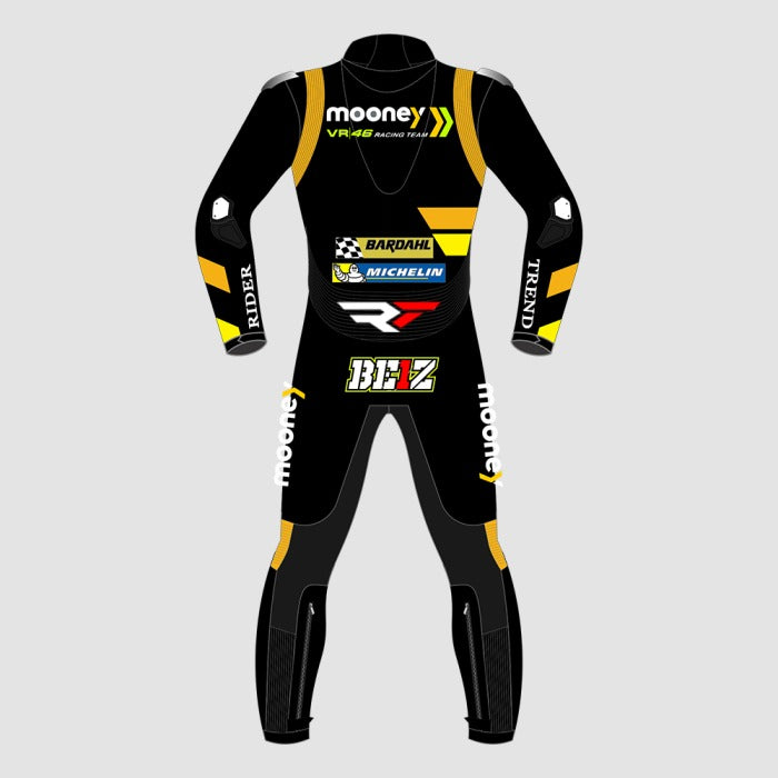 Marco Bezzecchi MotoGP 2023 Mooney VR46 Race Suit-Motorcycle Race Suit
