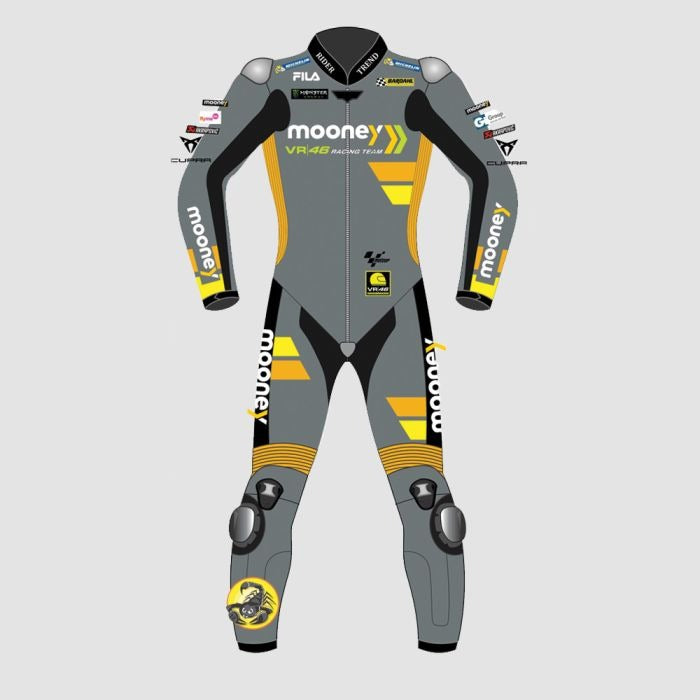 Marco Bezzecchi Mooney VR46 Racing Leather Suit MotoGP 2022-Motorcycle Race Suit