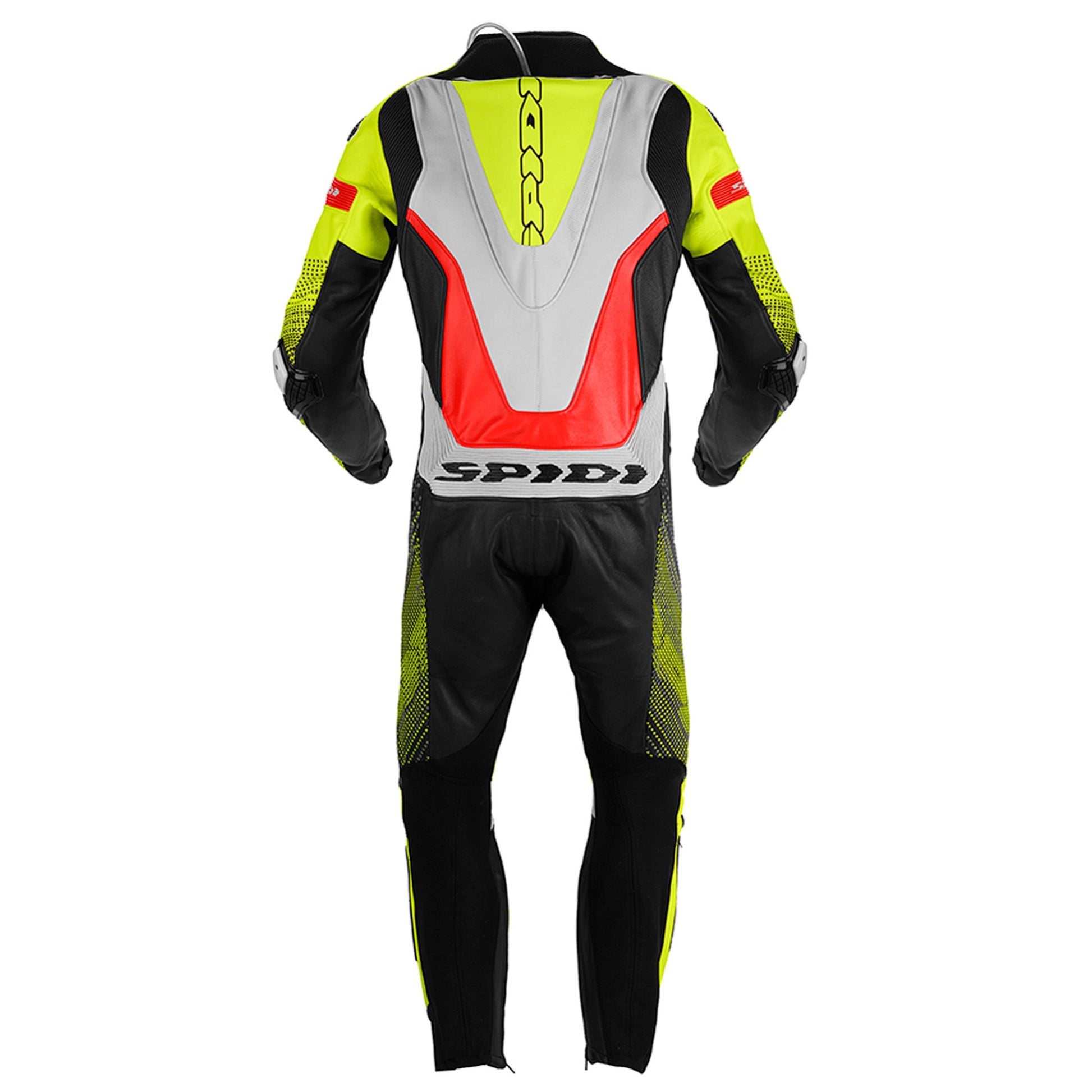 Spidi Supersonic Perforated Pro Leather Race Suit [Black/Flo. Yellow-Motorcycle Race Suit