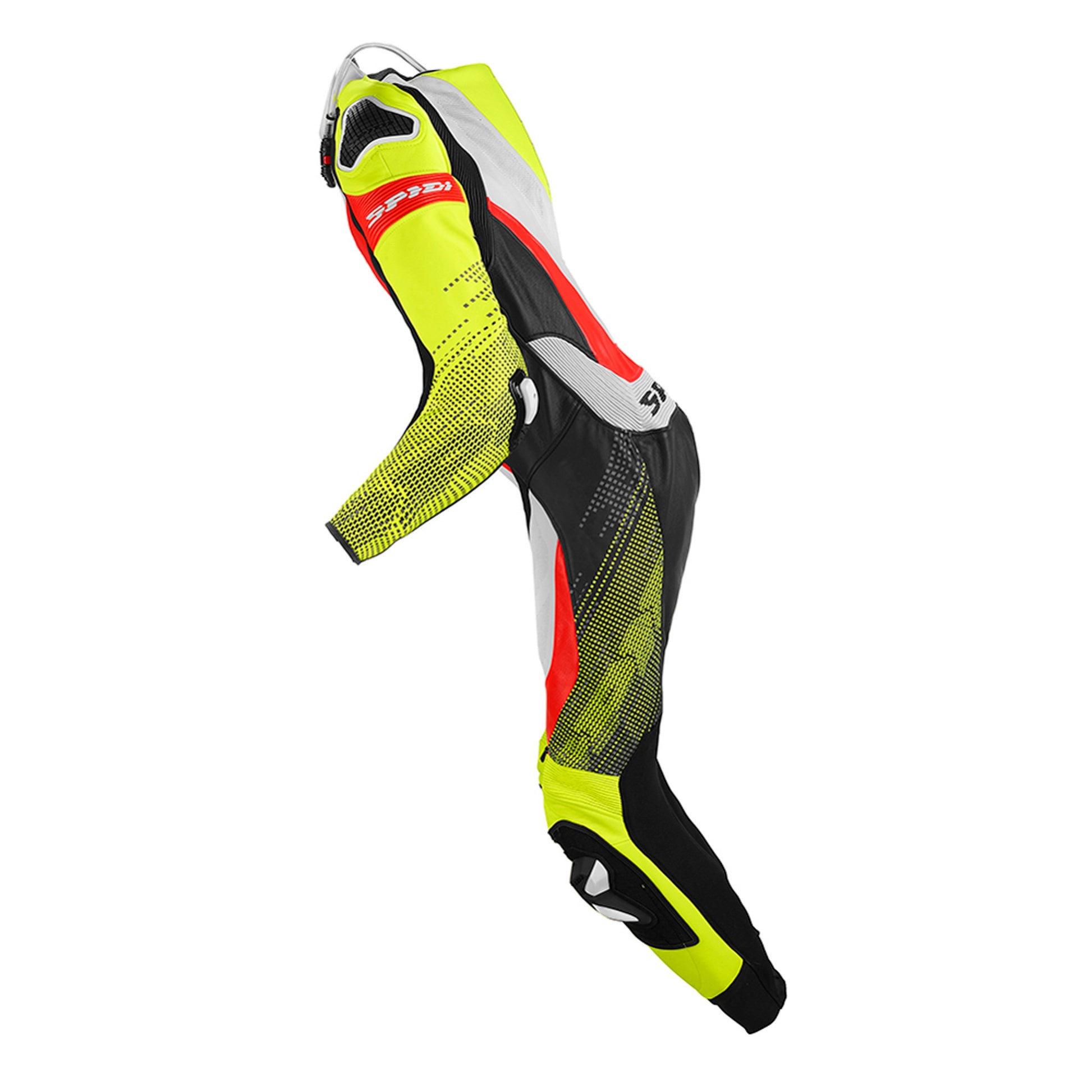Spidi Supersonic Perforated Pro Leather Race Suit [Black/Flo. Yellow-Motorcycle Race Suit