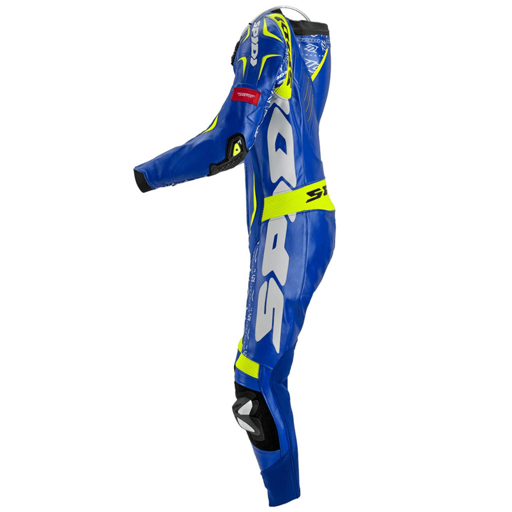 Spidi Track Replica Evo Leather Suit [Blue/Yellow-Motorcycle Race Suit