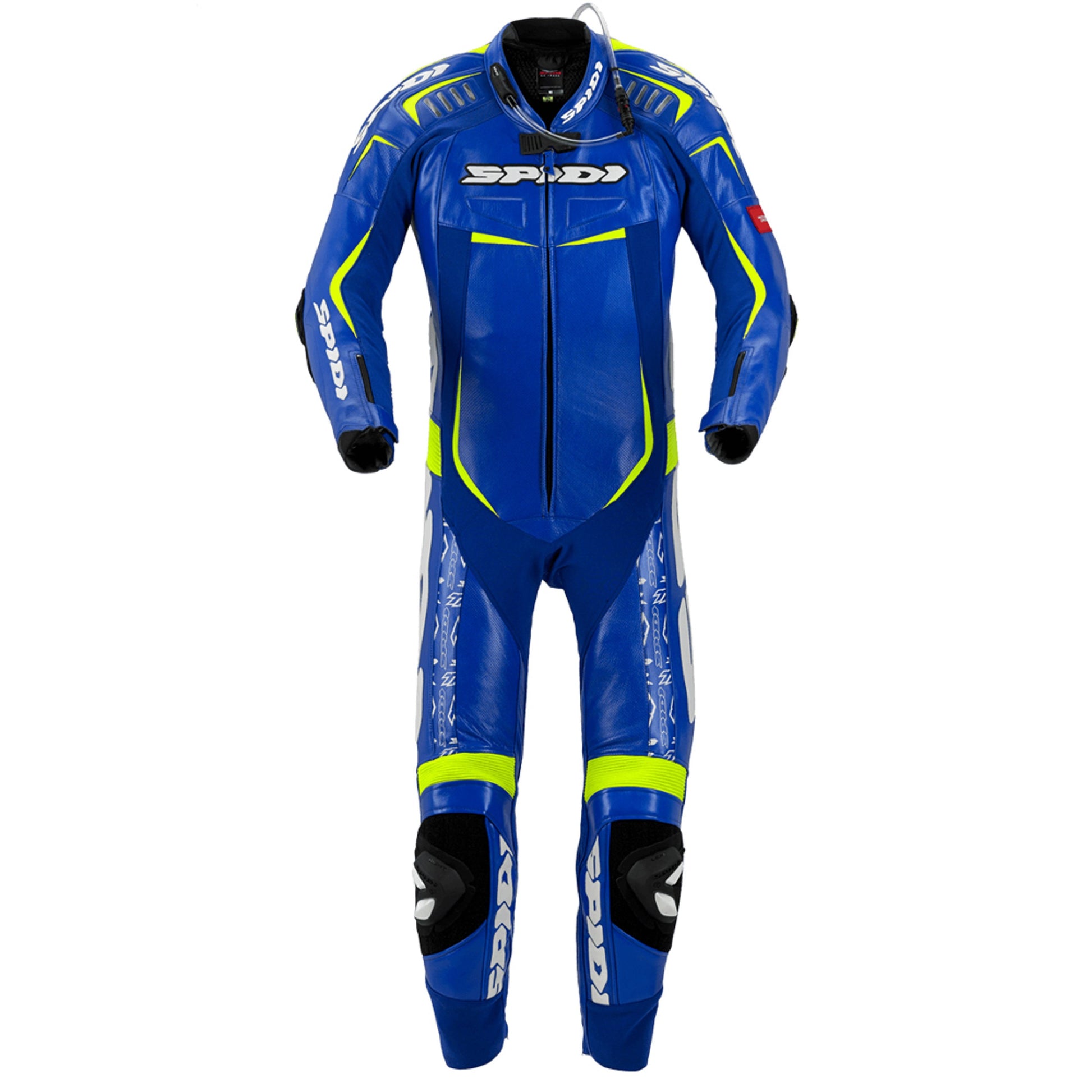 Spidi Track Replica Evo Leather Suit [Blue/Yellow-Motorcycle Race Suit