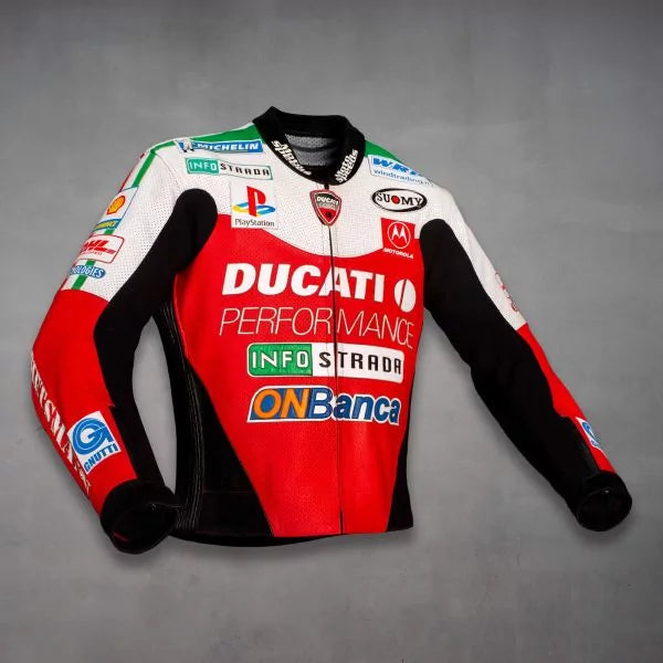 Vintage Ducati Leather Jacket WSBK 2001-Motorcycle Race Suit