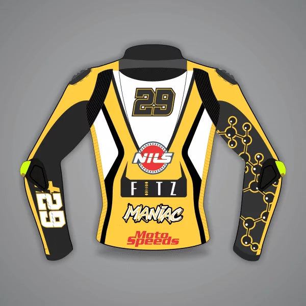 Yellow Moto Jacket Andrea Iannone Ducati WSBK 2024-Motorcycle Race Suit